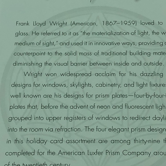 Frank Lloyd Wright Decorative Holiday Cards - Picture 6 of 8